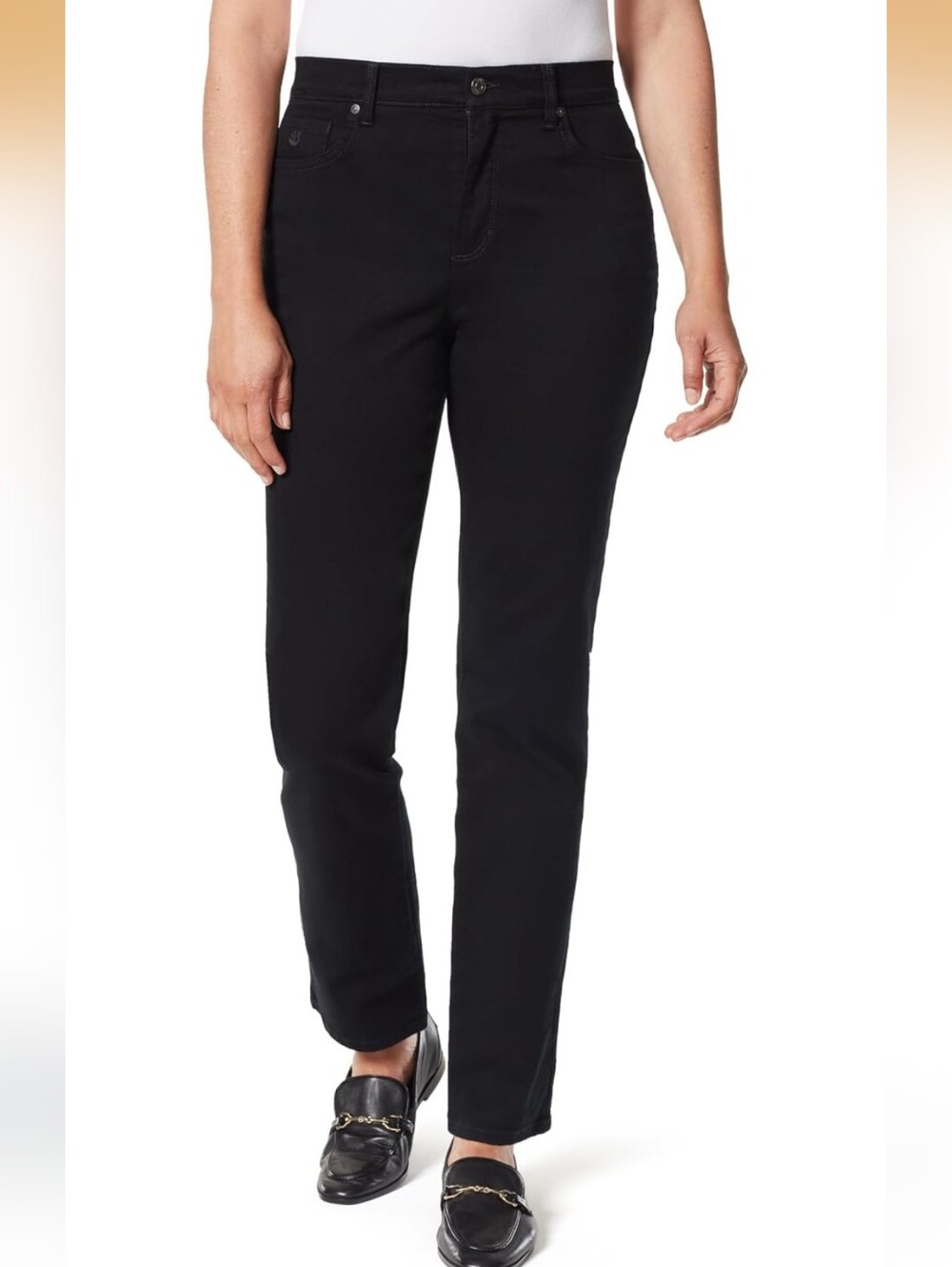 Gloria Vanderbilt "Amanda" Black Straight-Leg Jeans